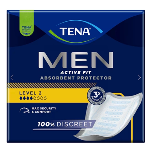 Protection anatomique TENA MEN PREMIUM FIT pour adulte souffrant d'incontinence urinaire