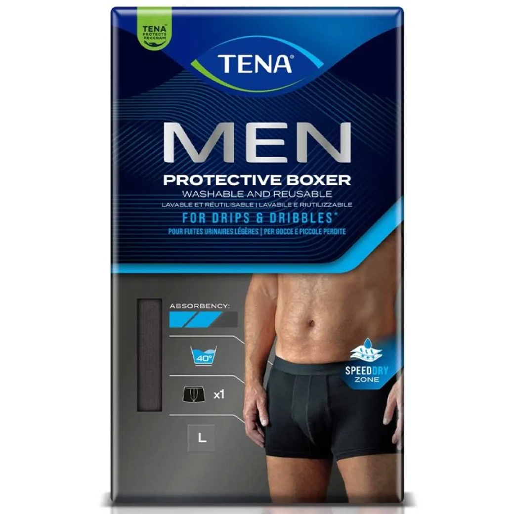 TENA MEN BOXER LAVABLE NOIR L